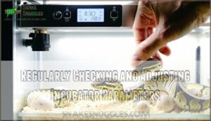 regularly checking and adjusting incubator parameters