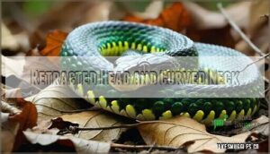 retracted head and curved neck