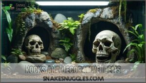 rocks and decorative items