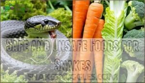 safe and unsafe foods for snakes