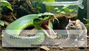 selecting prey of incorrect size