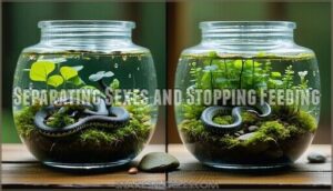 separating sexes and stopping feeding