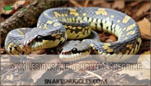 skin lesions and abnormal shedding