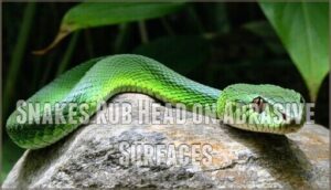 snakes rub head on abrasive surfaces