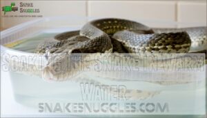 soaking the snake in warm water