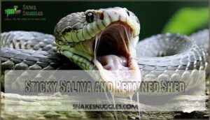sticky saliva and retained shed