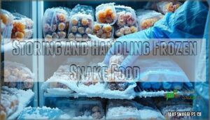storing and handling frozen snake food
