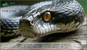 sunken eyes and dry skin