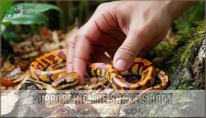 supporting the snake's body