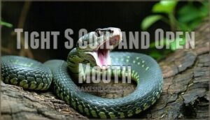 tight s coil and open mouth