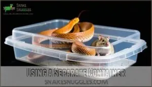 using a separate container using a separate container