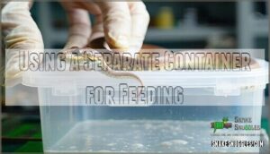 using a separate container for feeding