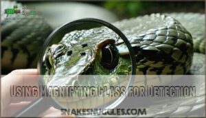 using magnifying glass for detection