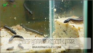 what causes snake mites