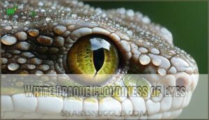 white opaque cloudiness of eyes