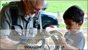 working with a partner or experienced handler