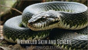 wrinkled skin and scales