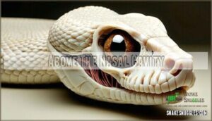 above the nasal cavity