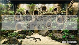 adding hiding places and climbing structures