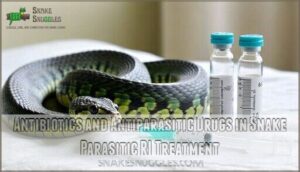 antibiotics and antiparasitic drugs in snake parasitic ri treatment