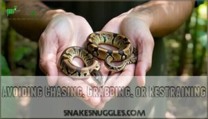 avoiding chasing, grabbing, or restraining