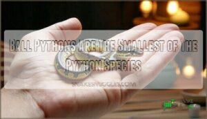ball pythons are the smallest of the python species