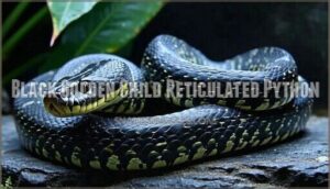 black golden child reticulated python