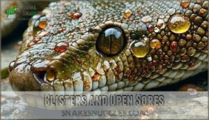 blisters and open sores