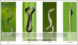 body mass and size variations body mass and size variations