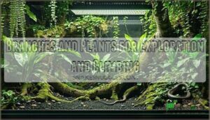 branches and plants for exploration and climbing