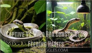 captive vs wild boa constrictor feeding habits