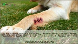 characteristics of non-venomous snake bites