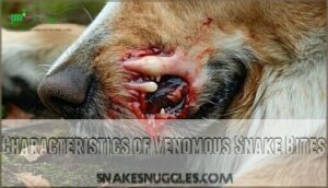 characteristics of venomous snake bites