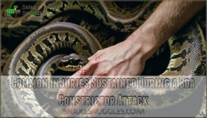 common injuries sustained during a boa constrictor attack