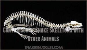 comparison of snake skeletons with other animals