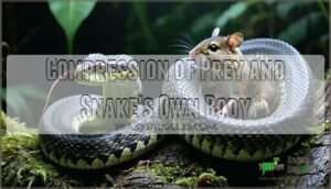 compression of prey and snake's own body