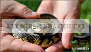 conducting a physical examination