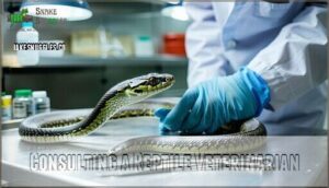 consulting a reptile veterinarian