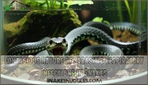 contagious nature of parasitic respiratory infections in snakes
