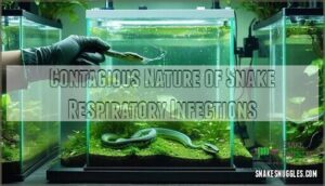 contagious nature of snake respiratory infections