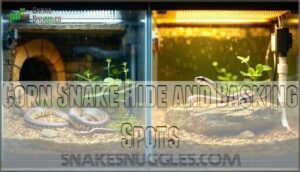 corn snake hide and basking spots
