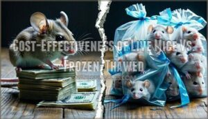 cost-effectiveness of live mice vs. frozen-thawed