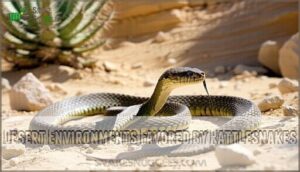 desert environments favored by rattlesnakes