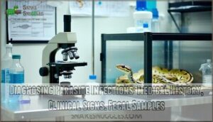 diagnosing parasite infections: medical history, clinical signs, fecal samples