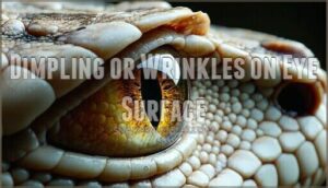 dimpling or wrinkles on eye surface