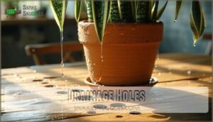 drainage holes