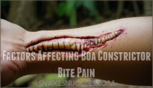 factors affecting boa constrictor bite pain
