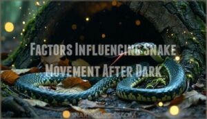 factors influencing snake movement after dark