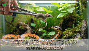 feeding your snake with tongs