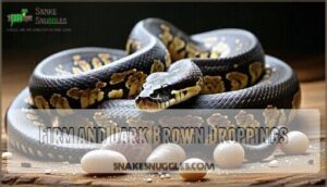 firm and dark brown droppings
